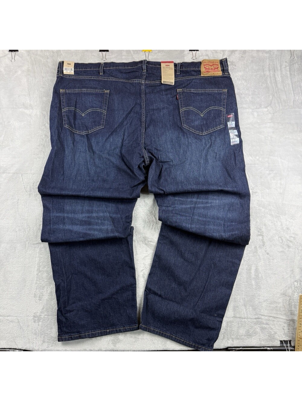 NWT Levi’s 505 Men’s 54x32 Regular Fit Stretch Jeans Big Tall Dark Blue Denim